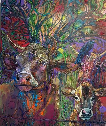 Melting Cows - a Paint Artowrk by Greivin A. Salas